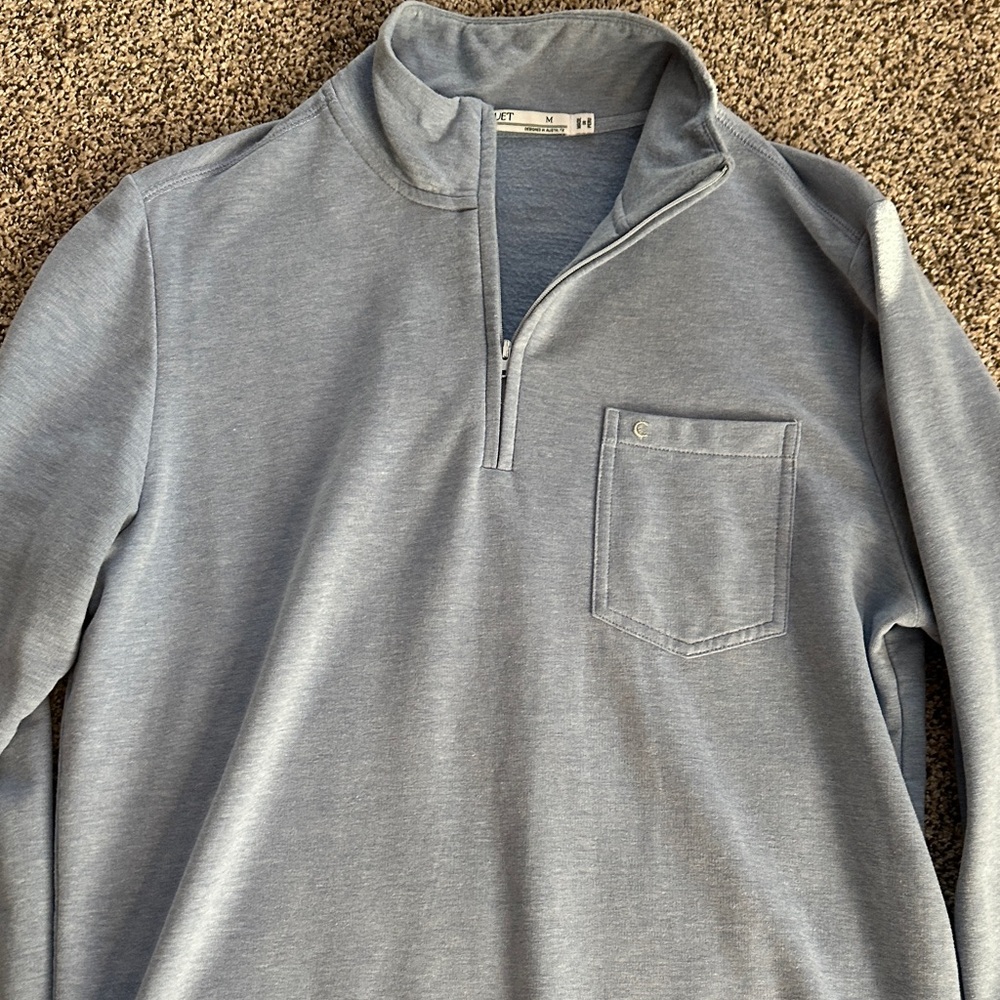 Criquet Men's Heather blue Zip-Up Sweater
